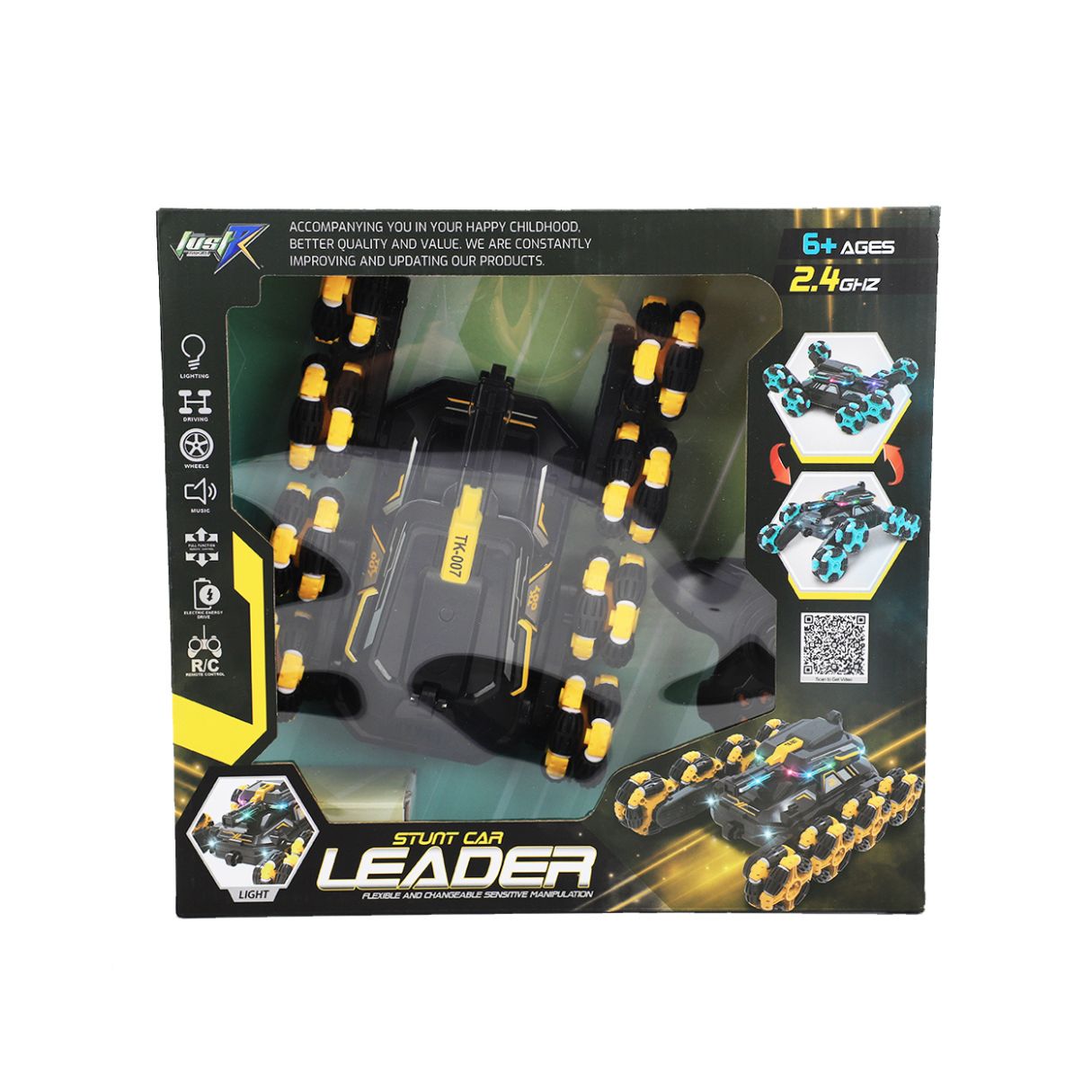 JustDK 8 Wheels Swing Arm Roll RC Car - Assorted