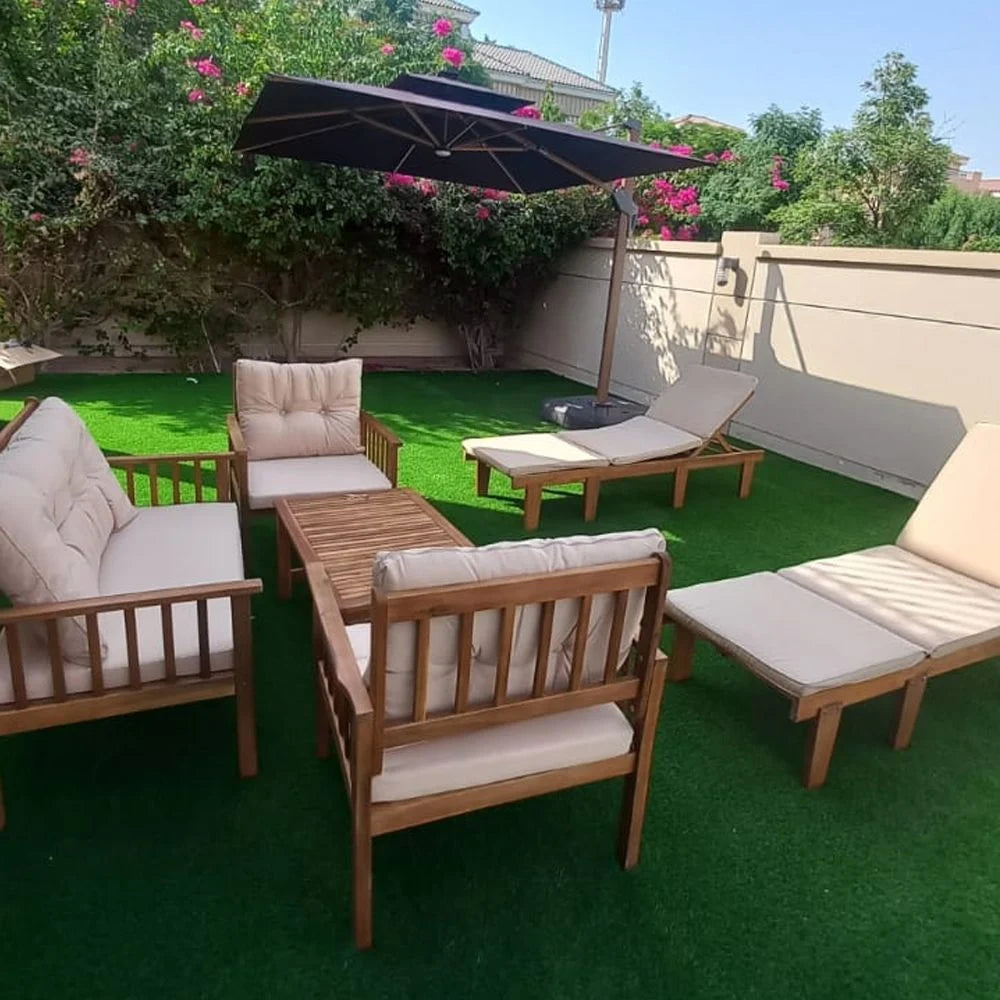 4 Seater Solid Wood Acacia Garden Lounge Sofa Set