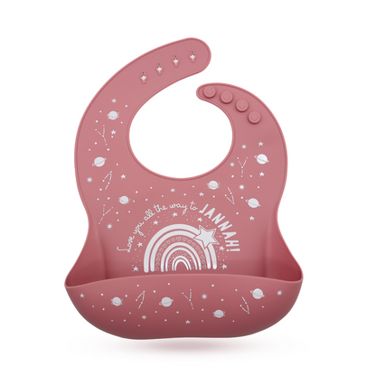 Once Upon a Dua - Lux Silicone Baby Bib - Dusty Pink