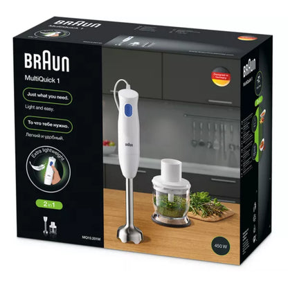 Braun 2in1 Hand Blender MultiQuick 350ml Chopper - White (HB101 AI)
