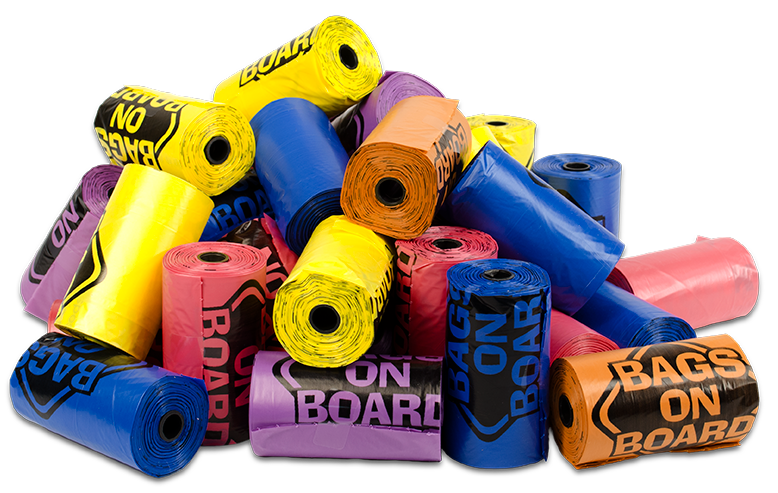 BOB - Bags on Board Rainbow Individual Pickup Bags Refill Rolls 1Box 60rolls