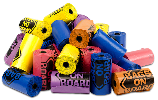 BOB - Bags on Board Rainbow Individual Pickup Bags Refill Rolls 1Box 60rolls