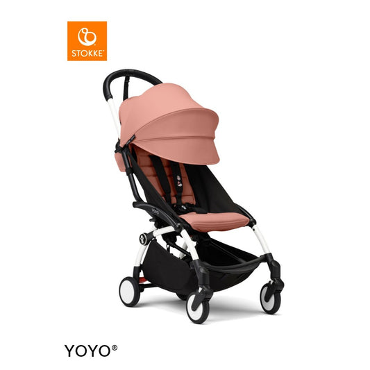 Stokke YOYO3 White Frame & 6+ Ginger Bundle