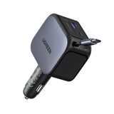UGreen 145W Fast Car Charger With Retractable Cable - Space Grey