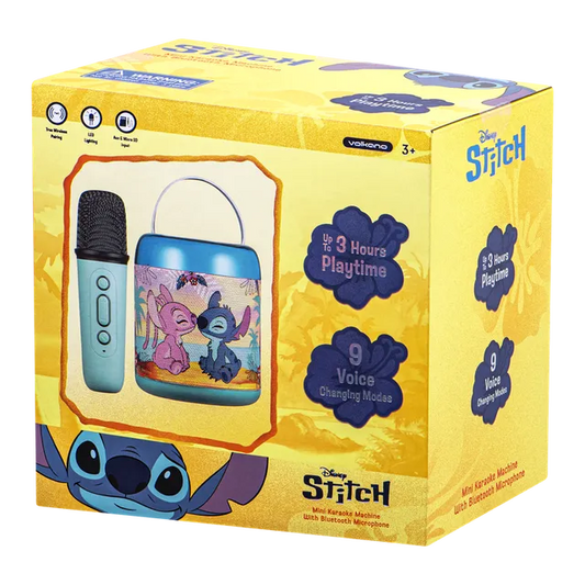 Volkano Disney Stitch Cylinder Karaoke Machine with Bluetooth Microphone (DY-2607-ST)