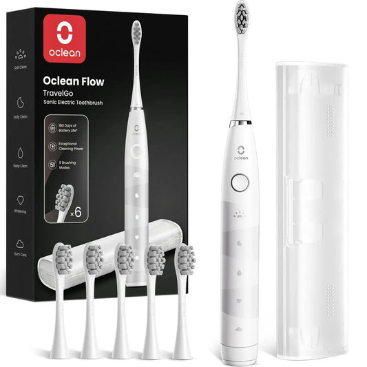 Oclean Flow Travel Go White Lightweight Travel Toothbrush