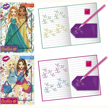 Besties Diamond Painting A5 Hardcover Notebook - Assorted