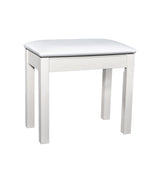 Artesia Pro Piano Leather Bench, Vinyl Laminated Cabinet - White
