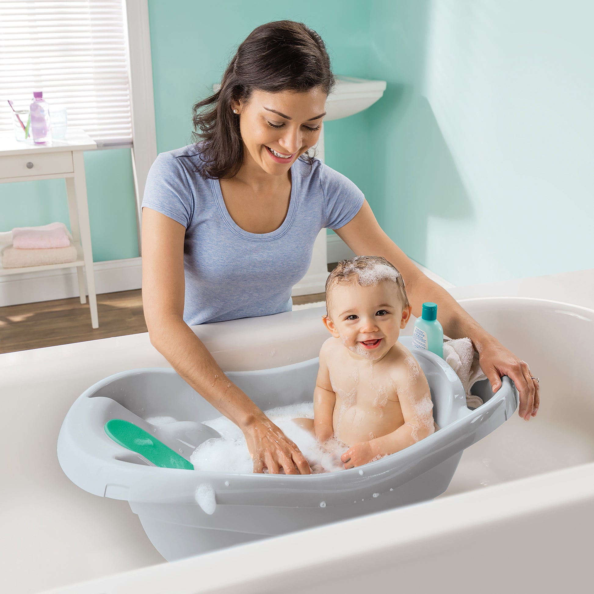 summer infant bathtub Summer Infant - Comfy Clean Deluxe Baby Bath Tub - Blue – Flitit