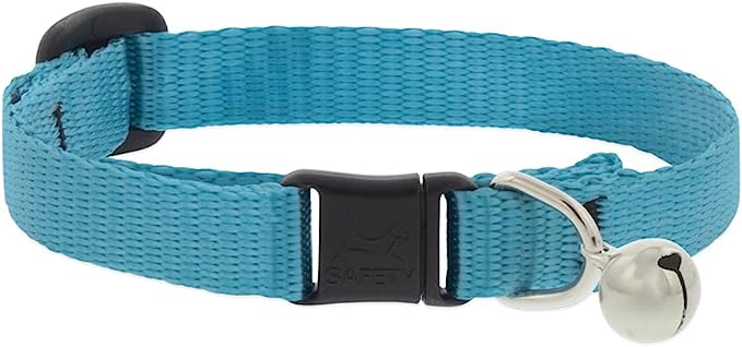 LupinePet Basics Cat Collar with Bell 1/2in Aqua 8-12" / 21-30cm