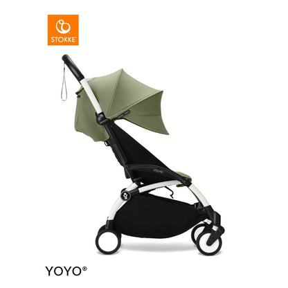 Stokke YOYO3 White Frame & 6+ Olive Bundle