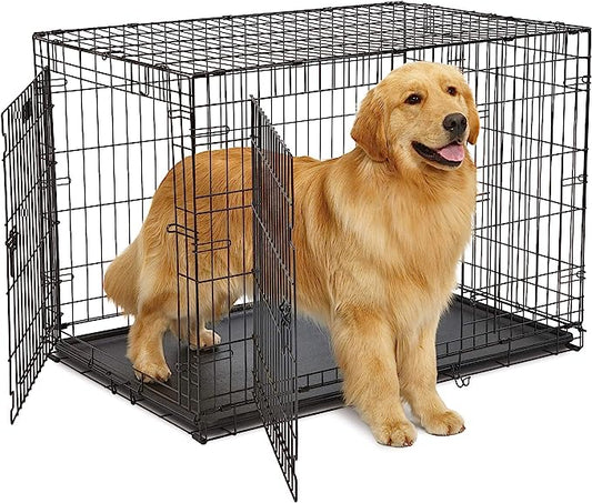 صندوق Midwest Crate Life Stages ذو البابين باللون الأسود مقاس 42 بوصة