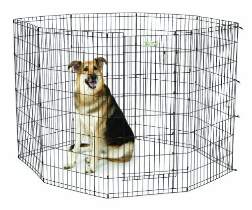 MidWest Black Exercise Pen with Full MAX Lock Door 48inch