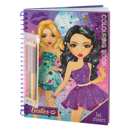 Besties Colouring Book A4/30 Sheets+5 Double-Ended Pencils