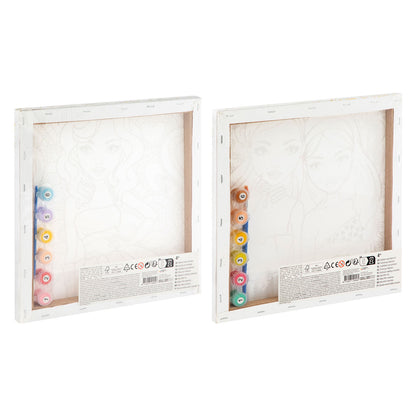 Besties Paint By Number Canvas With Foil 30x30 cm