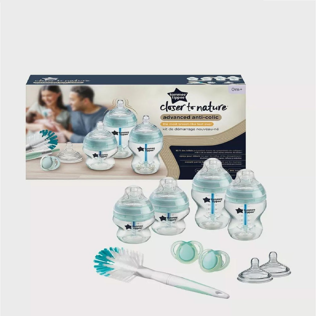 Tommee Tippee - Advanced Anti-Colic Feeding Bottle Kit, Starter Set - Blue