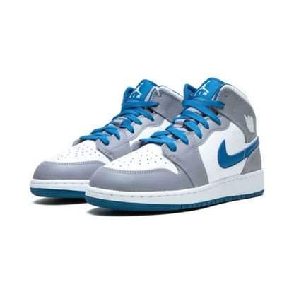 Jordan 1 Mid True Blue Cement (GS)
