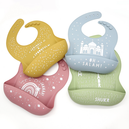Once Upon a Dua - Lux Silicone Baby Bib - Mustard