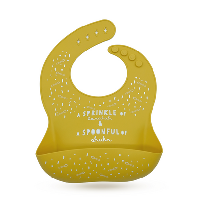 Once Upon a Dua - Lux Silicone Baby Bib - Mustard