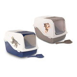 MP Bergamo Cat Litter Box Ariel Top Free with Design Assorted Colors
