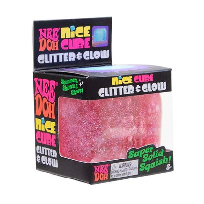 Schylling NeeDoh Nice Cube Glitter & Glow Blue