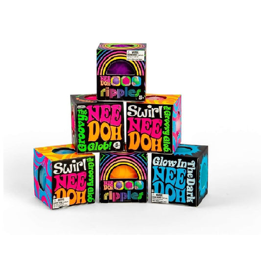 Schylling NeeDoh Teenie Single - Sensory Squeeze Toy - Mini Groovy Glob - 1.25" Wide - Color May Vary (Pack of 1)
