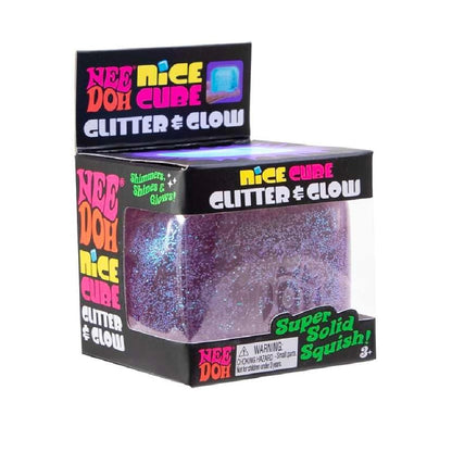Schylling NeeDoh Nice Cube Glitter & Glow Blue