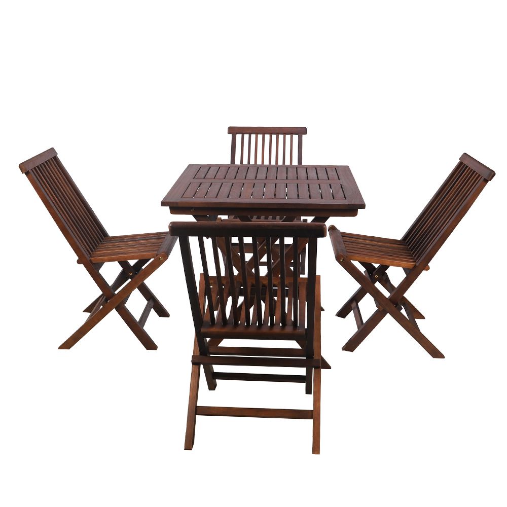 Yatai Patio Bistro 4 Chair 1 Table Set - Folding