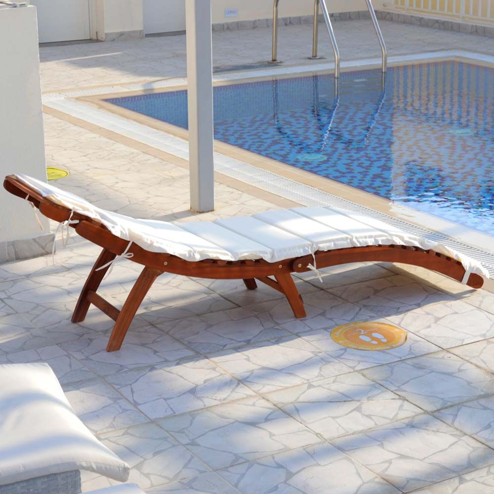 Solid Acacia Wood Sun Lounger