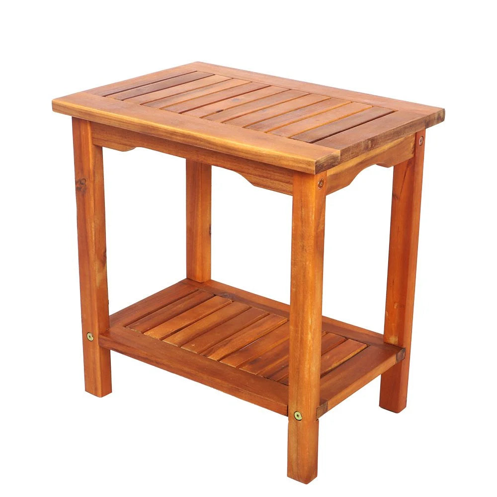 Solid Acacia Wood Table Bamboo Stool