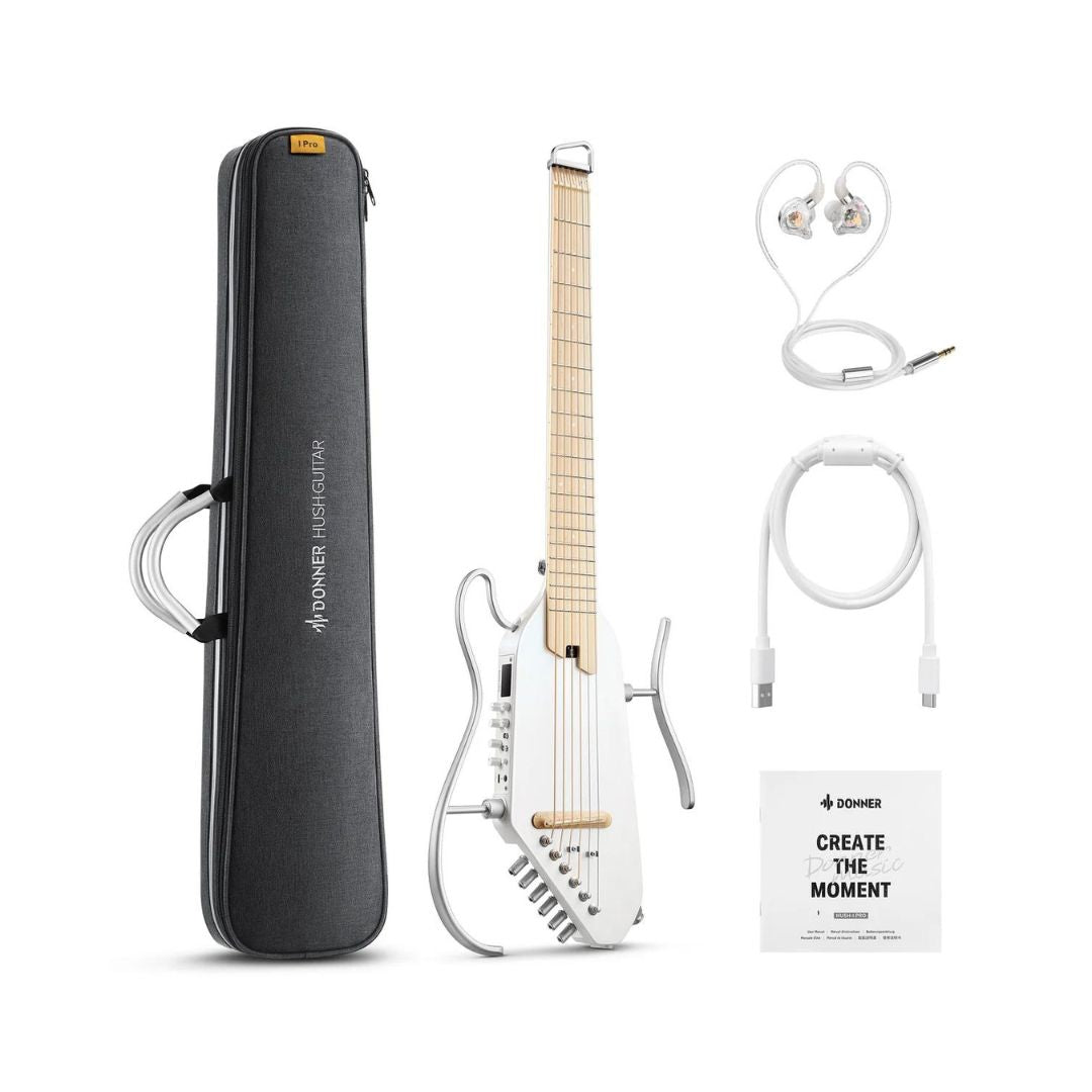 Donner - EC6868 - Hush-I Pro Silent Guitar White