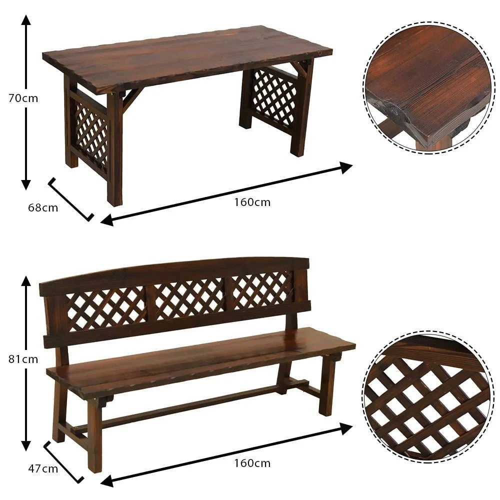 Yatai Solid Wood Outdoor Table & Chair Set