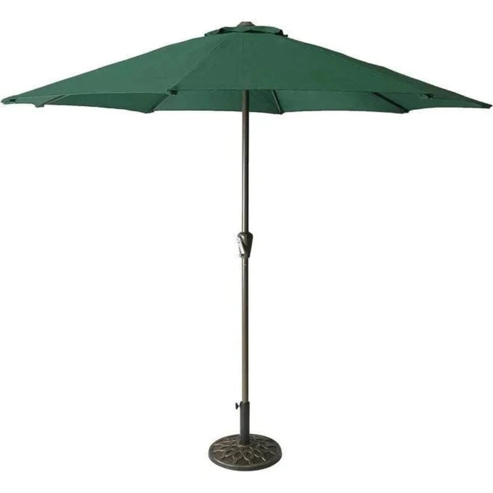 Waterproof Umbrella Parasol With Metal Base Green