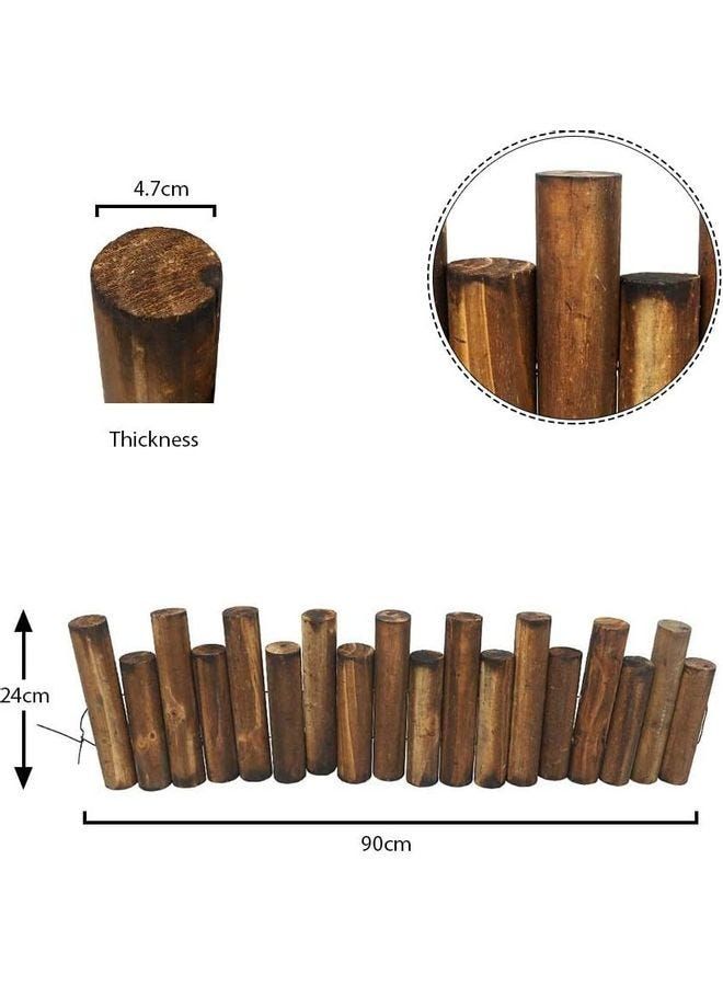 12 قطعة من أوتاد الحديقة الخارجية وحواف السياج باللون البني 90 سم