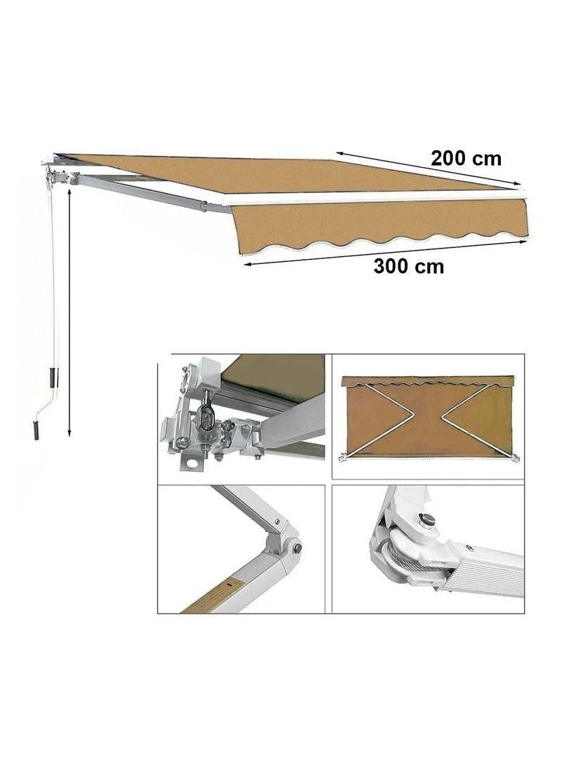 Yatai Outdoor Sun Shade Canopy Shelter Foldable Awning with Manual Crank Handle