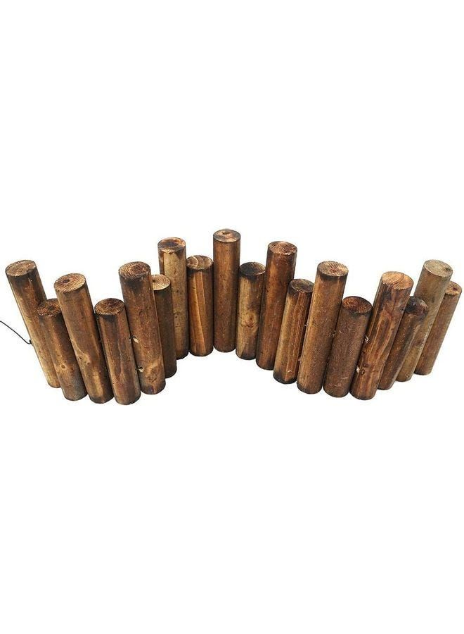 12 Pieces Garden Outdoor Lawn Stakes Edging Fence Brown 90cm