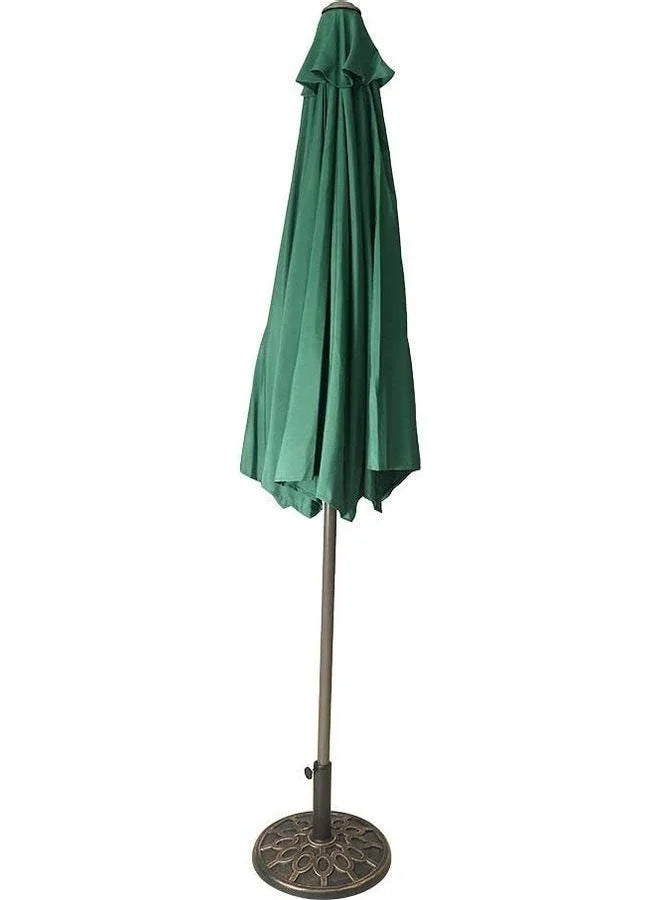 Waterproof Umbrella Parasol With Metal Base Green