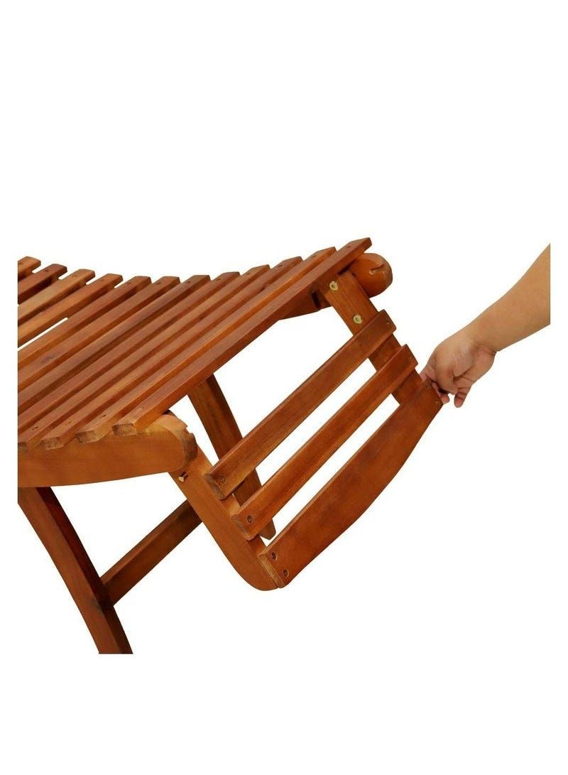 Solid Acacia Wood Sun Lounger