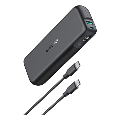 RavPower RP-Pb203 PD Pioneer 15000mAh 30W 2-Port Portable Charger USB-C Power Bank - Black
