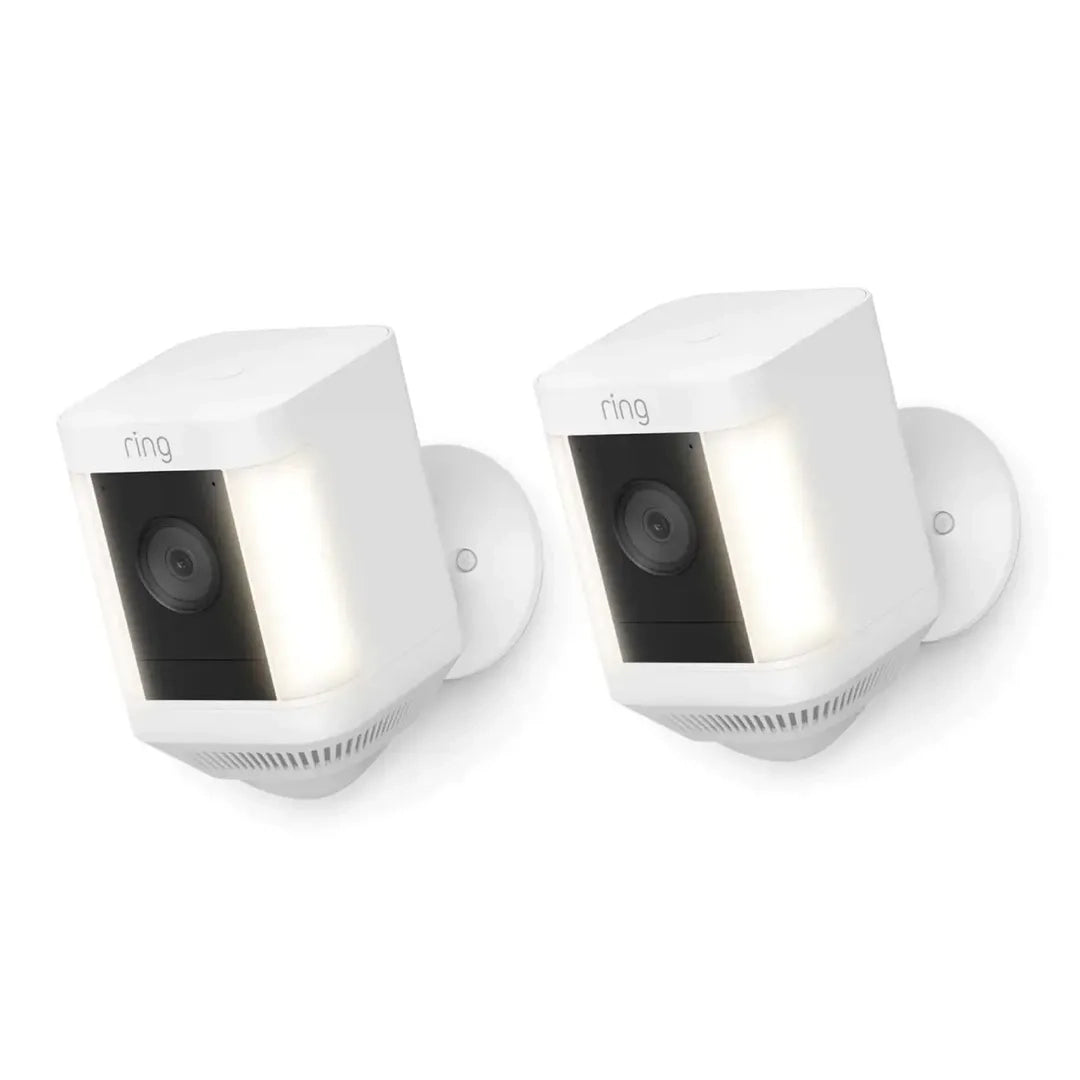 Ring Spotlight Cam Plus Battery-Operated Camera Pack (2 Pc., White)