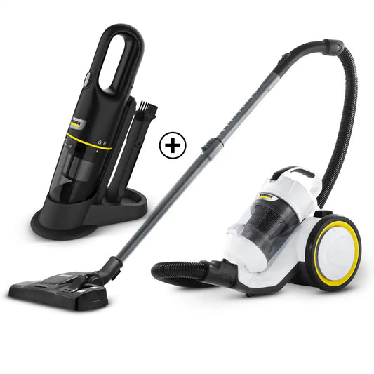 Karcher Bagless VC 3 Plus Multi-Cyclone Vacuum Cleaner + VCH 2s Hand Vacuum Cleaner Bundle