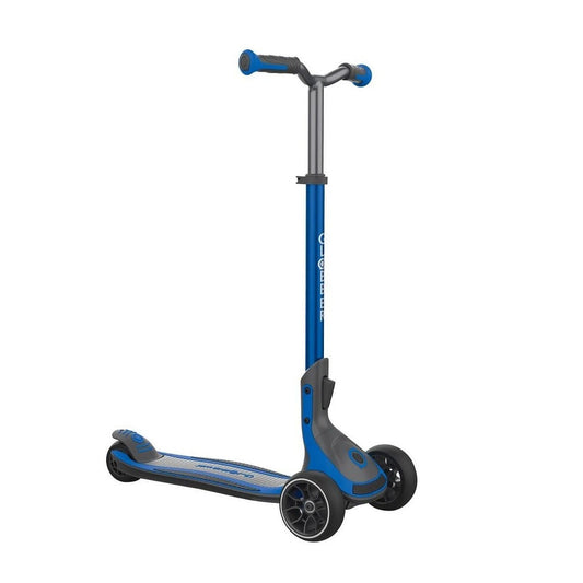 Globber - Ultimum Scooter, Height Adjustable T-bar, Wide Deck, Elliptic Folding System, 5 Years+, 62.9 x 16.9 x 110 cm - Navy Blue