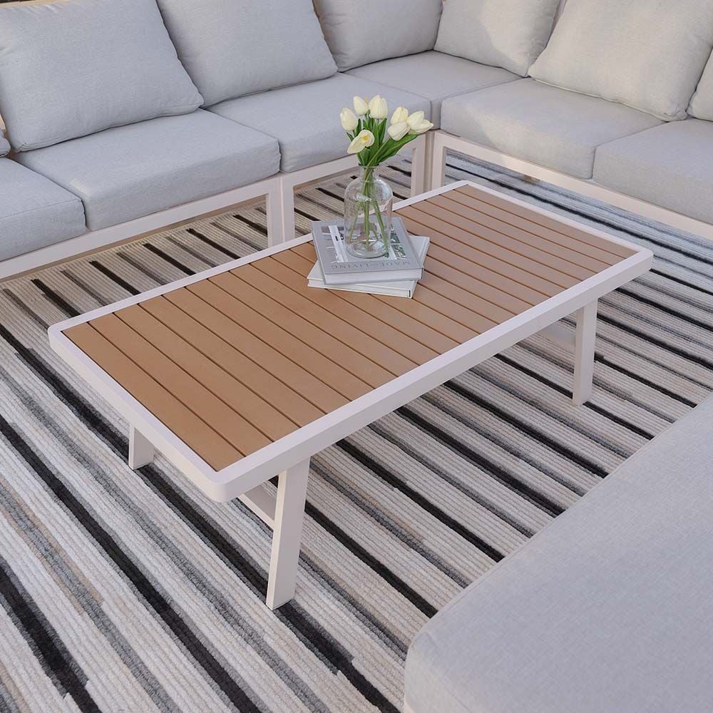 Aston 9-Seater Outdoor Corner Sofa Set - White