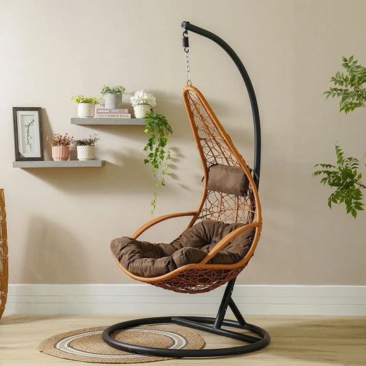 Melissa Swing Chair - Black & Beige