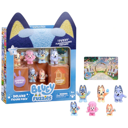 Bluey Fuzzies Figures Deluxe Pack