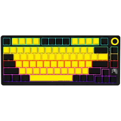 LORGAR KBP7075W, Wireless 75% Mechanical Gaming Keyboard Pro - Black/Yellow