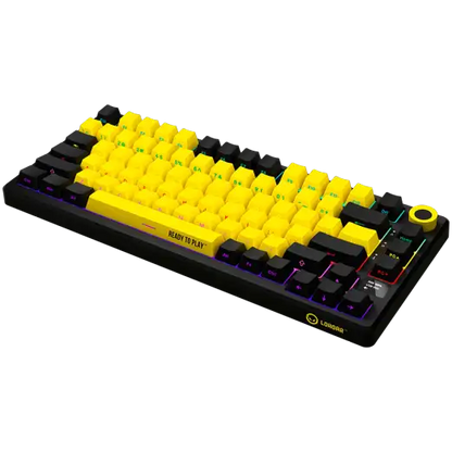 LORGAR KBP7075W, Wireless 75% Mechanical Gaming Keyboard Pro - Black/Yellow