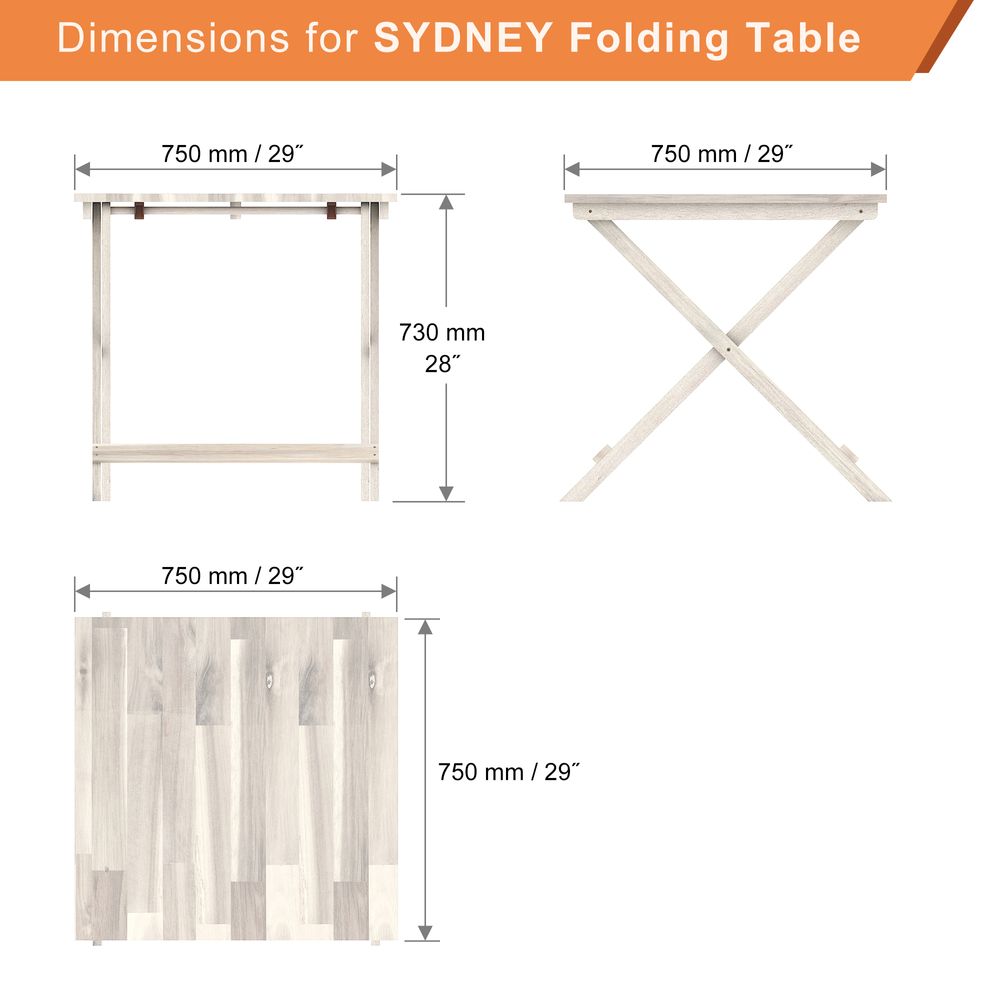 Sydney Folding table Sydney Folding table (FJ table top)-Organic White