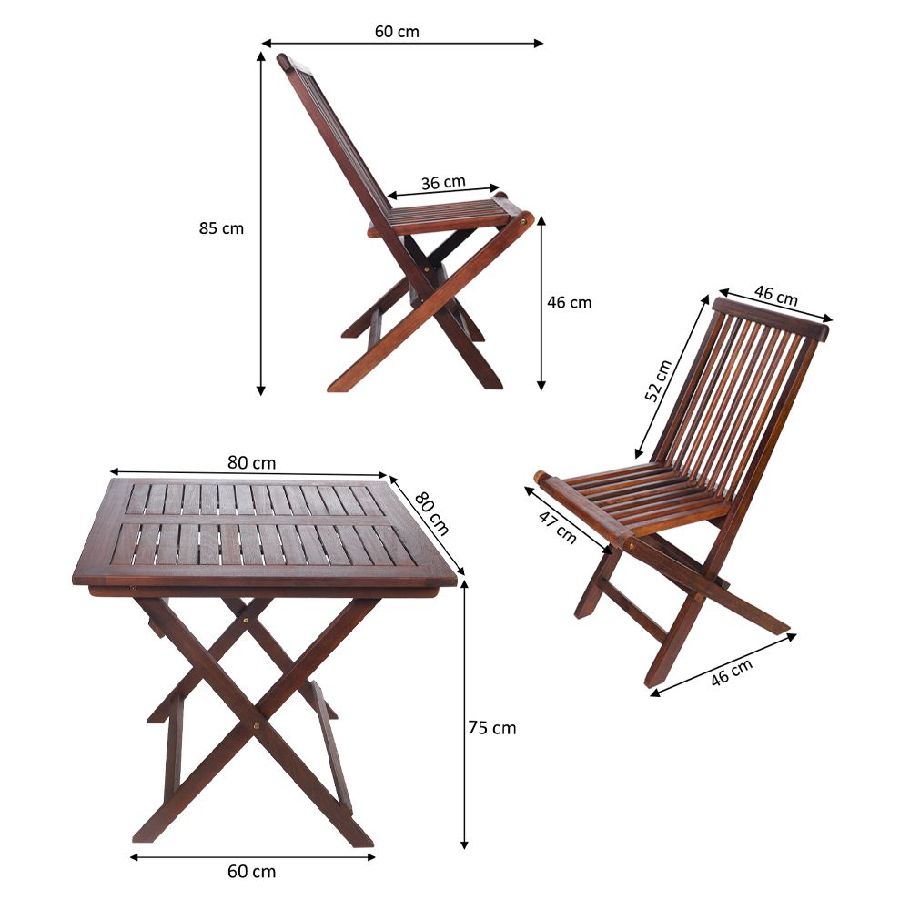 Yatai Patio Bistro 2 Chair 1 Table Set