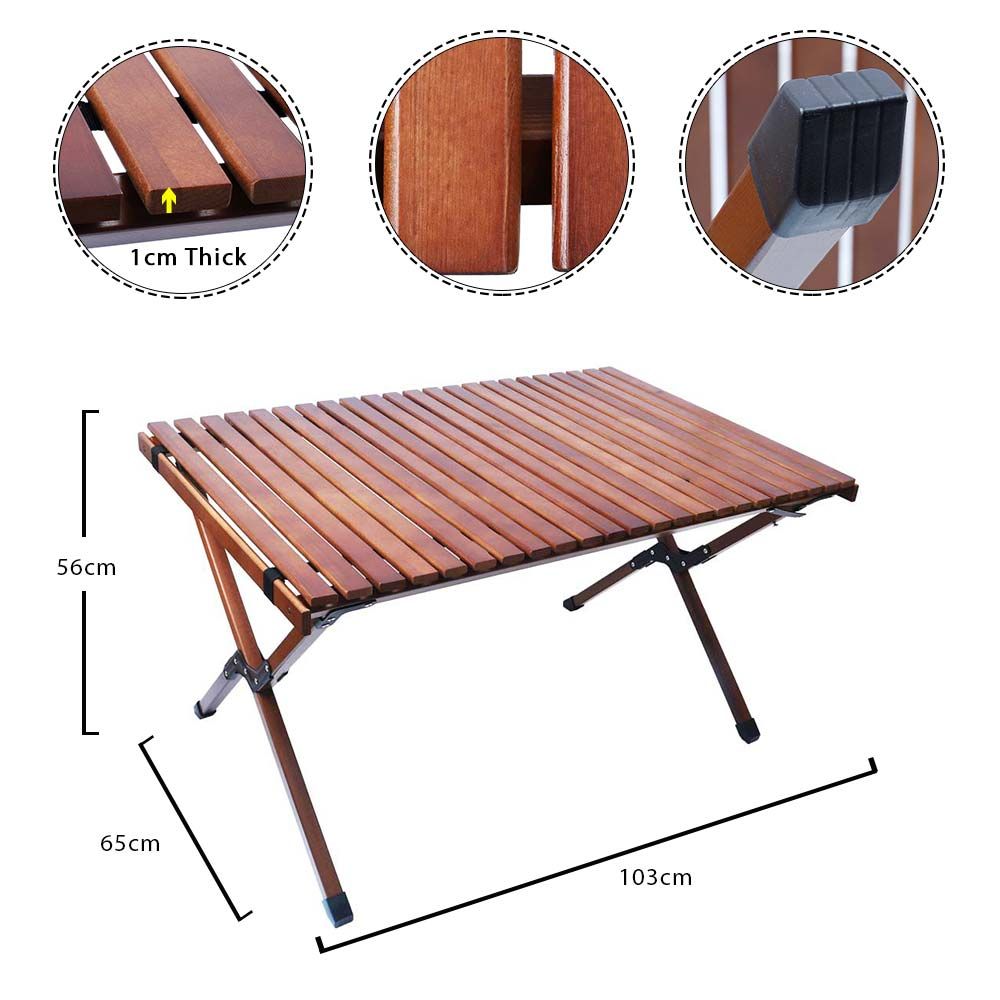 YATAI Folding Wood Table Portable Outdoor Indoor